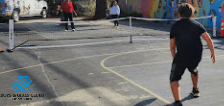 Kids playing pickleball